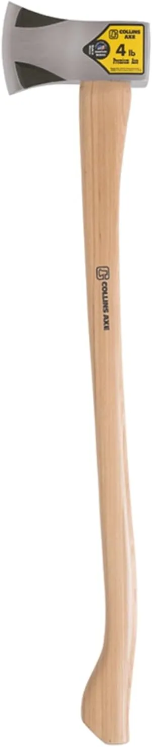 Collins 35 x 4 lbs Single Bit Hickory Forged Carbon Steel Axe, Assorted