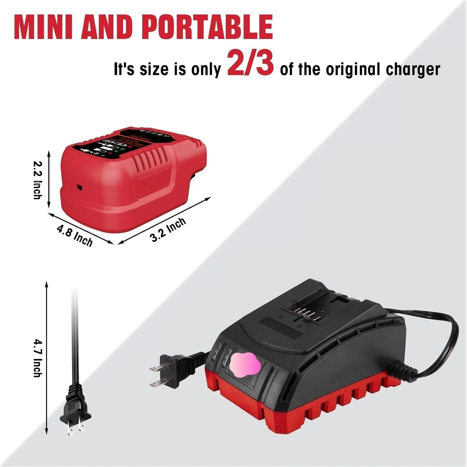 Compact Cordless Power Tool Battery Chargers (110V Input for Bauer 20V Battery Charger)