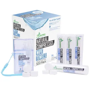 Compressed Towels Toilet Paper Tablets - Portable Compact Disposable Face Towel Wipes - Mini Coin Washcloth Tissues For Travel Camping Or Hiking   Reusable Water Tissue Dispenser (Cost Effective 500)