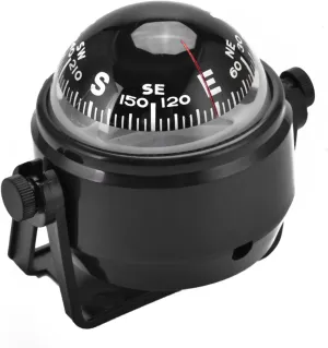 Compsss, Black Electronic Adjustable Military Marine Ball Night Compass for Boat, Marine Boat, Truck, Caravan, Outdoor Travel Compass, Car Compass, Marine Navigation Compass