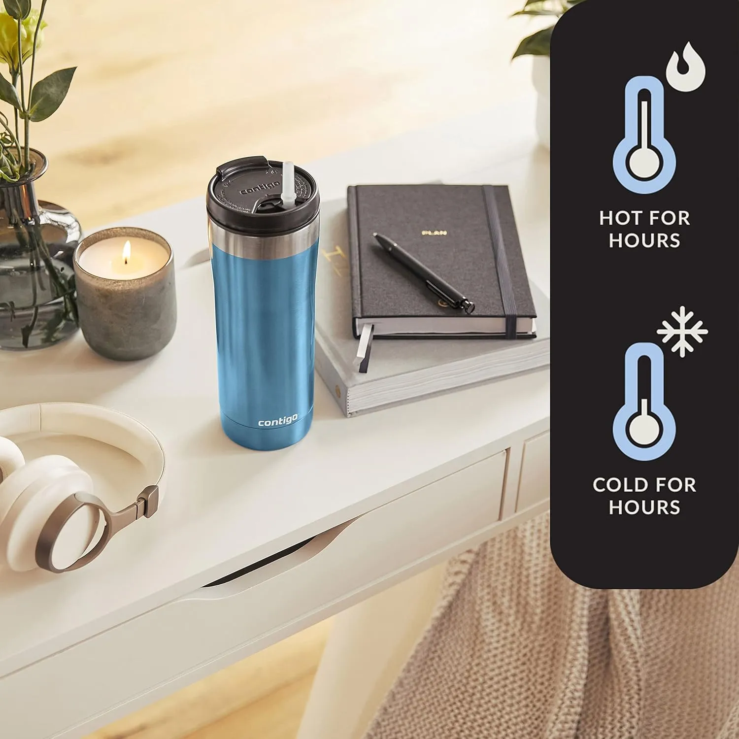 Contigo Dark Ice Beverage|Water Bottles, 24 oz