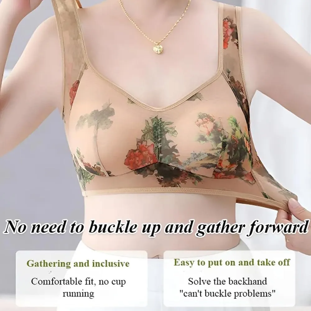 Converselyon Bra, Ellebloom - Ice Silk Lace Everyday Cooling Comfort Bra, Women's Super Gather Everyday Bras