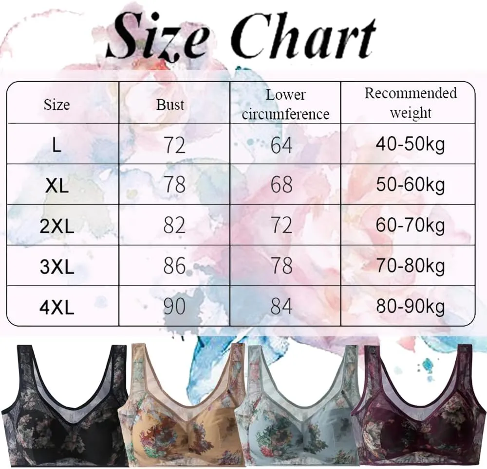 Converselyon Bra, Ellebloom - Ice Silk Lace Everyday Cooling Comfort Bra, Women's Super Gather Everyday Bras