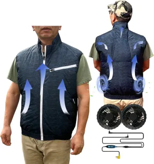 Cooling Vest for Men and Women with Air Conditioning Fans，Water-resistant Surface Lightweight Quick Dry with UV Protection