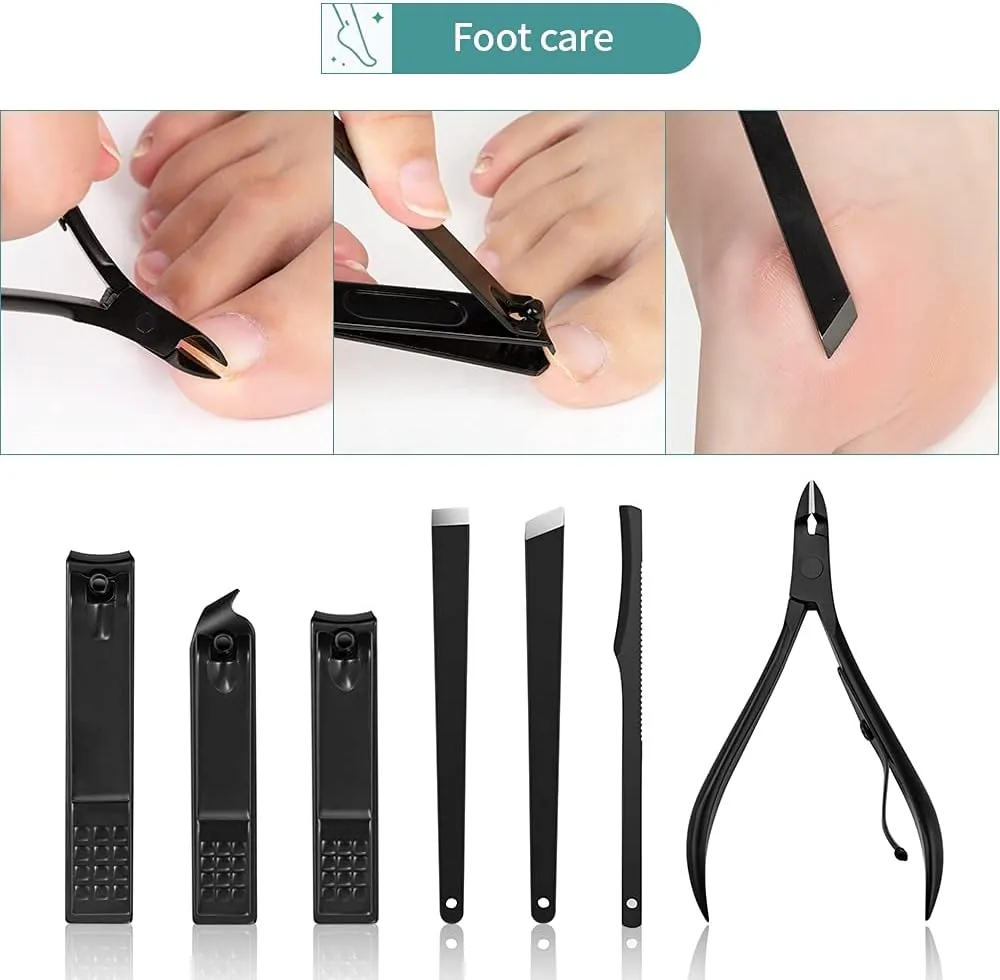 COOVS 4-23 Pcs Professional Nail Cutter Pedicure Scissors Set Stainless Steel Eagle Hook Portable Manicure Nail Clipper Tool Set (Color : Mauve)