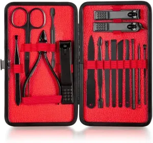COOVS 4-23 Pcs Professional Nail Cutter Pedicure Scissors Set Stainless Steel Eagle Hook Portable Manicure Nail Clipper Tool Set (Color : Mauve)