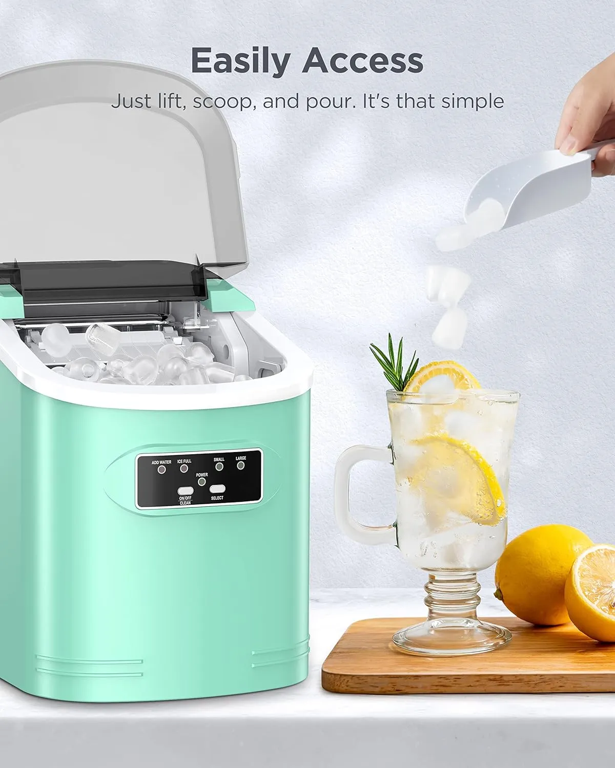 Countertop Ice Maker Machine, 9 Cubes Ready in 6 Mins