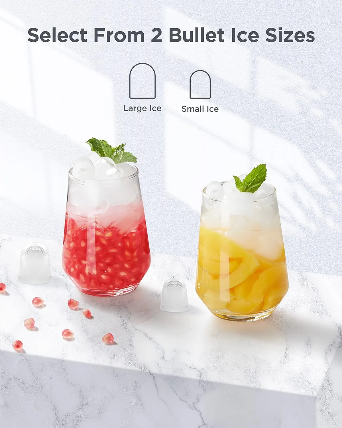 Countertop Ice Maker Machine, 9 Cubes Ready in 6 Mins