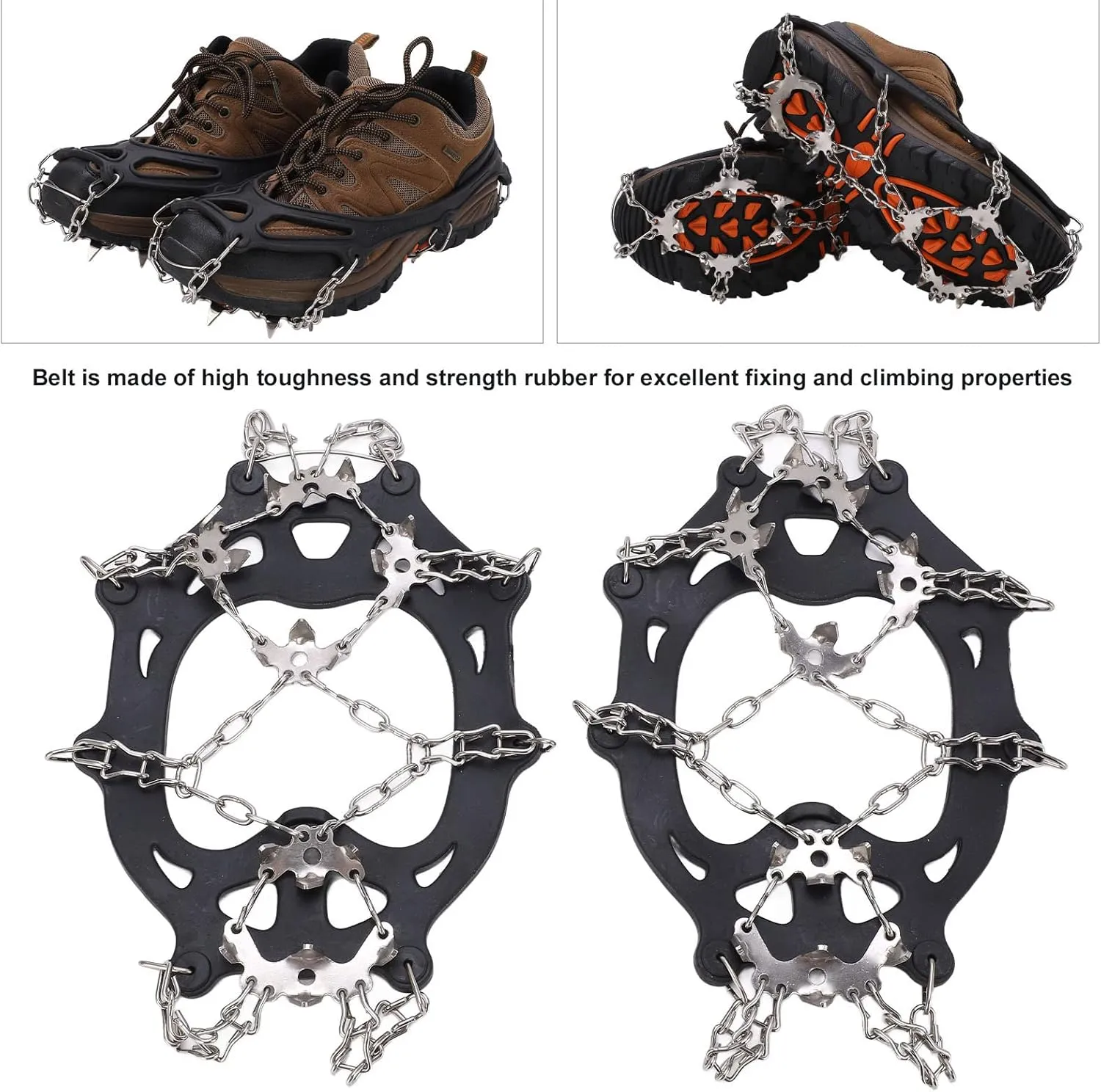 Crampons for Shoes, Ice Cleats Snow Grips for Shoes Stainless Steel Spikes