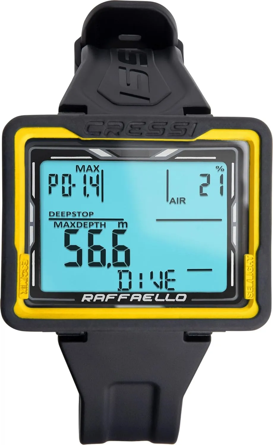 Cressi Scuba Dive Computer, Digital Compass, 3 Dive Modes, Wide Screen, Easy-to-Read Display - Raffaello: Made in Italy