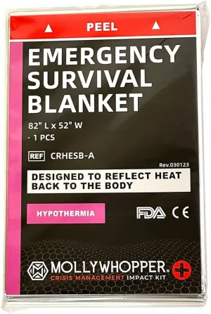 Crisis Management Impact Emergency Survival Blanket 82"x52"