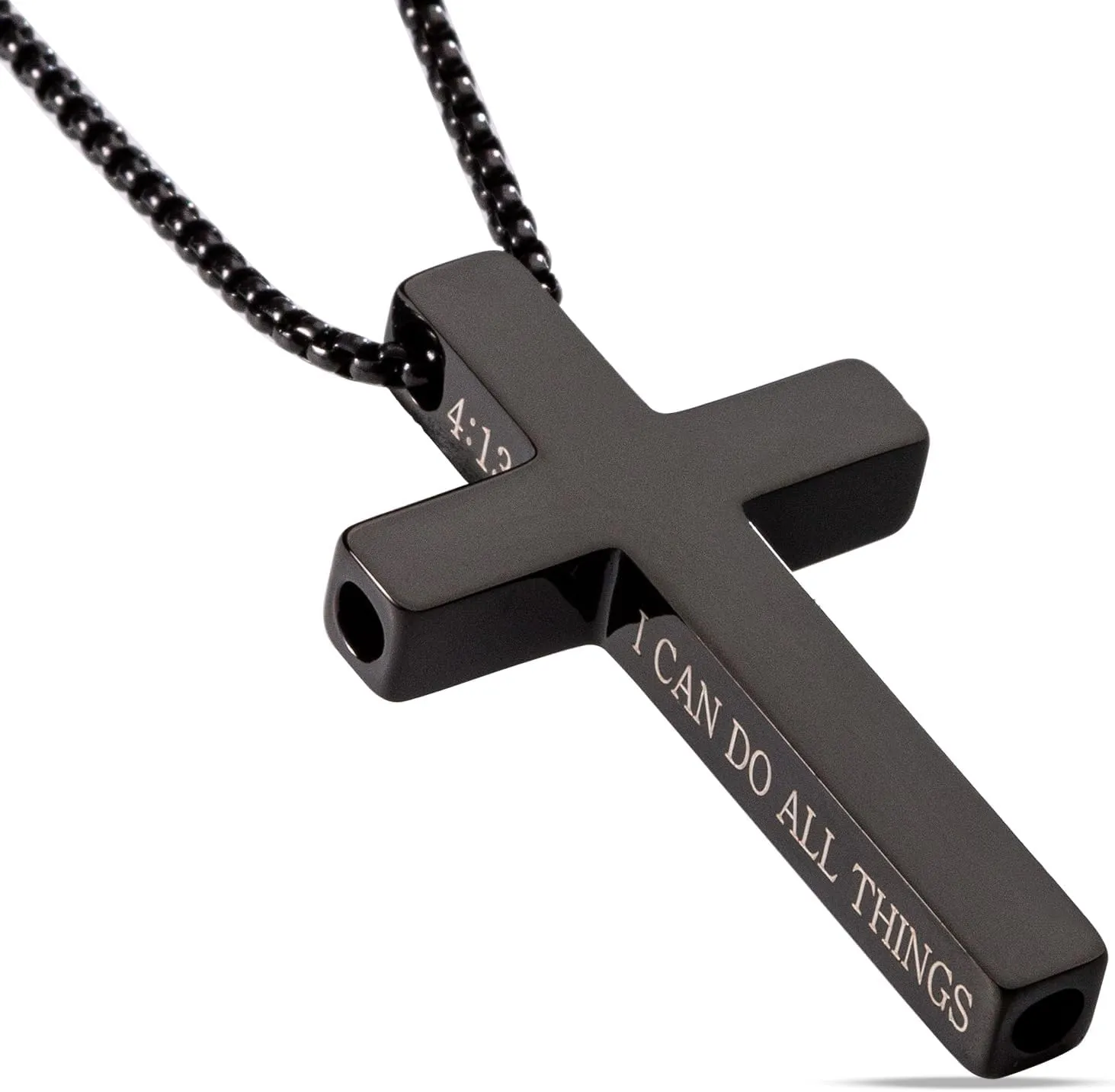 Cross Breathing Necklace, Breathlink Quit Smoking Aid, Inspirational Bible Verse Anti-Anxiety Mindfulness Necklace, Premium Stainless Steel Breathwork Tool, Anxiety Relief Items Gift