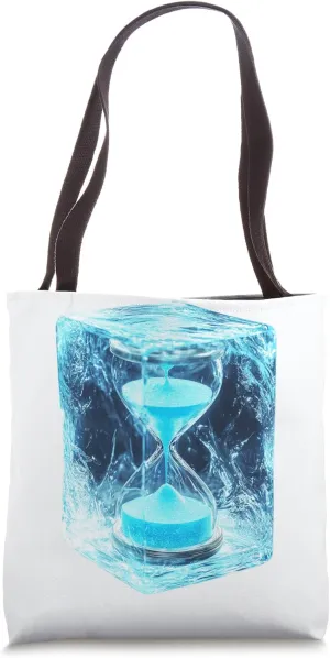 Crystalline Ice Hourglass Reflective Graphic Tote Bag