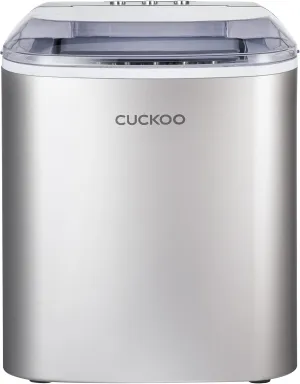 CUCKOO CIM-AS09M10S Portable Countertop Ice Maker Machine Stainless Steel, 20lb a Day, Fast Ice Production, Auto Clean, 2-Size Settings, Stainless Steel