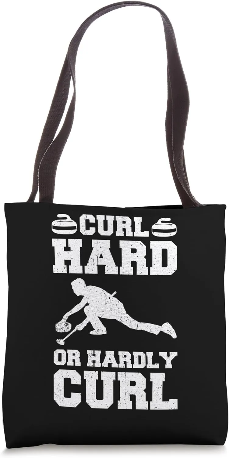 Curling Curl Hard Or Hardly Curl Tote Bag