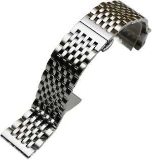 Curved End Stainless Steel Watch Strap Metal Replacement Watchbands Men Woman Universal Strap