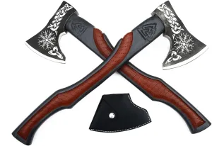 Custom Handmade carbon Steel Viking Axe Etched Head