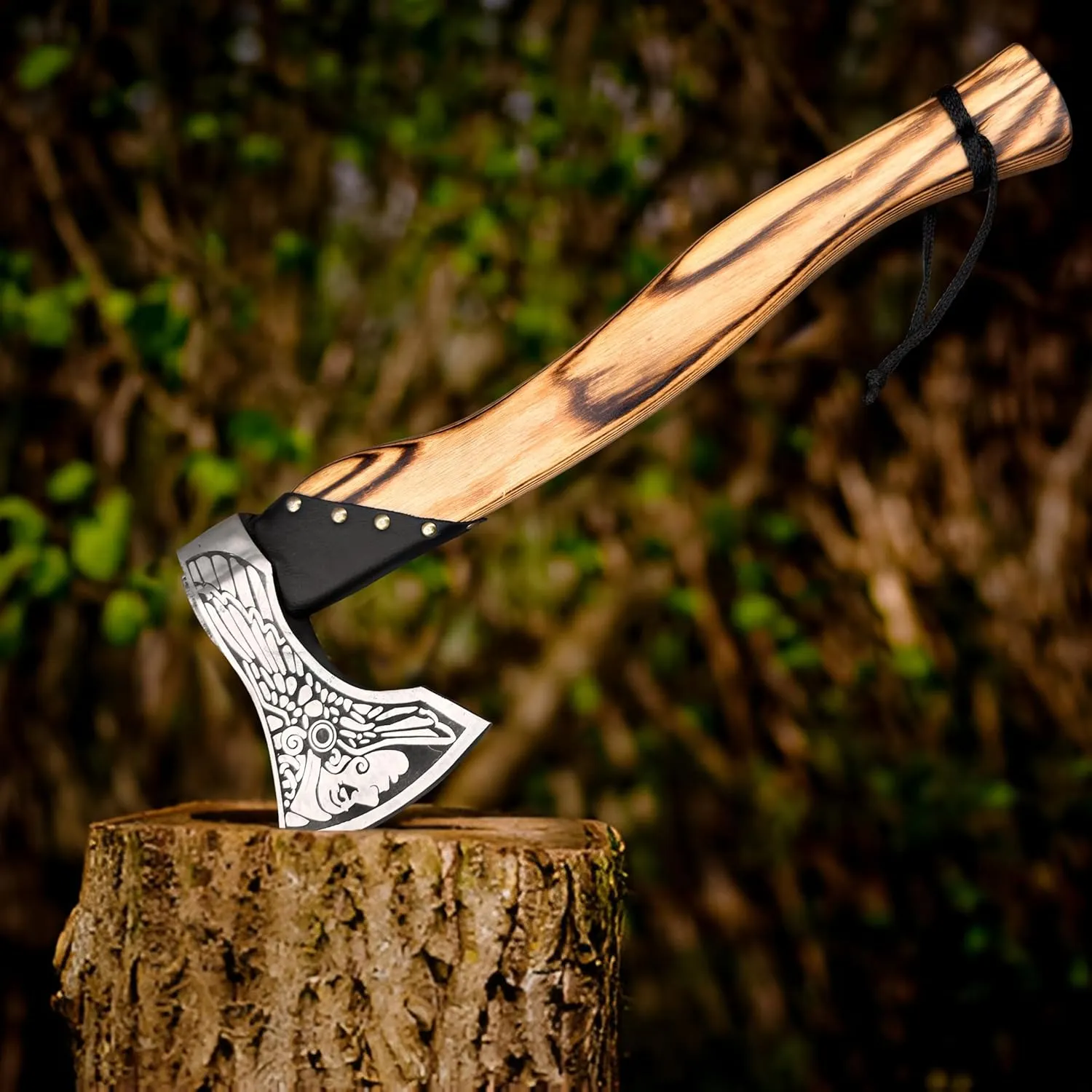 Custom Handmade Viking Axe - Carbon Steel Blade, Ash Wood Handle, Hand-Forged Battle Axe for Camping, Hunting, Bushcraft, and Collectors