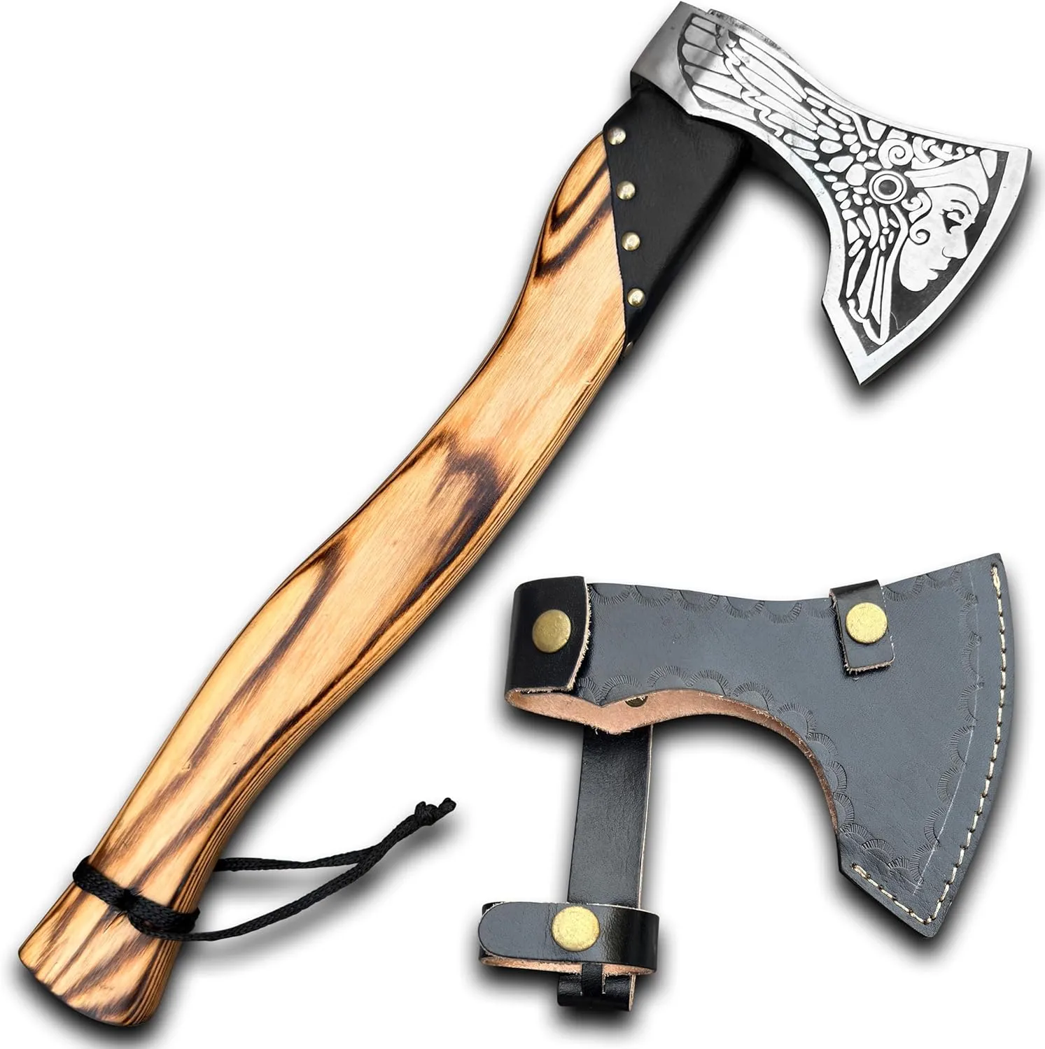 Custom Handmade Viking Axe - Carbon Steel Blade, Ash Wood Handle, Hand-Forged Battle Axe for Camping, Hunting, Bushcraft, and Collectors