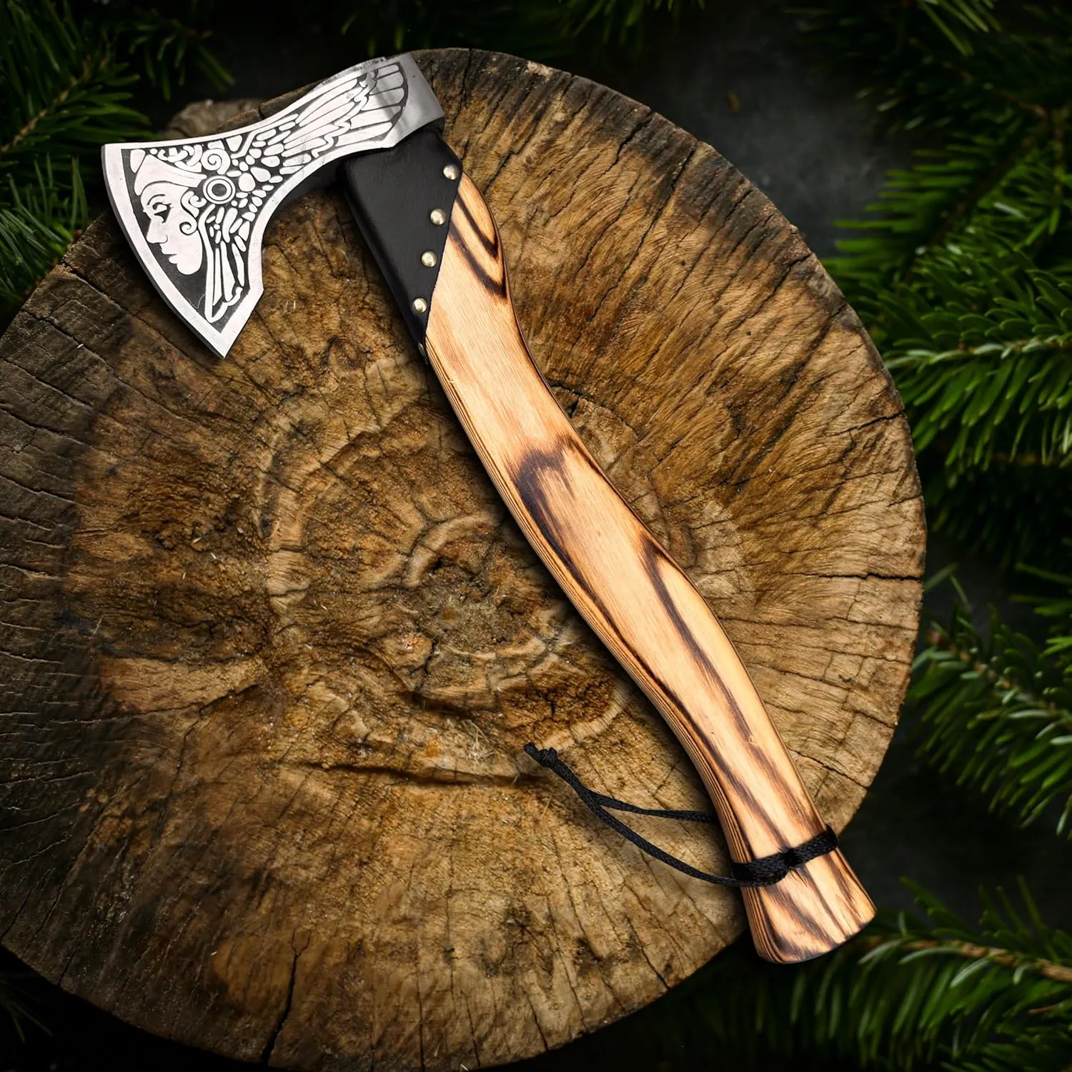 Custom Handmade Viking Axe - Carbon Steel Blade, Ash Wood Handle, Hand-Forged Battle Axe for Camping, Hunting, Bushcraft, and Collectors