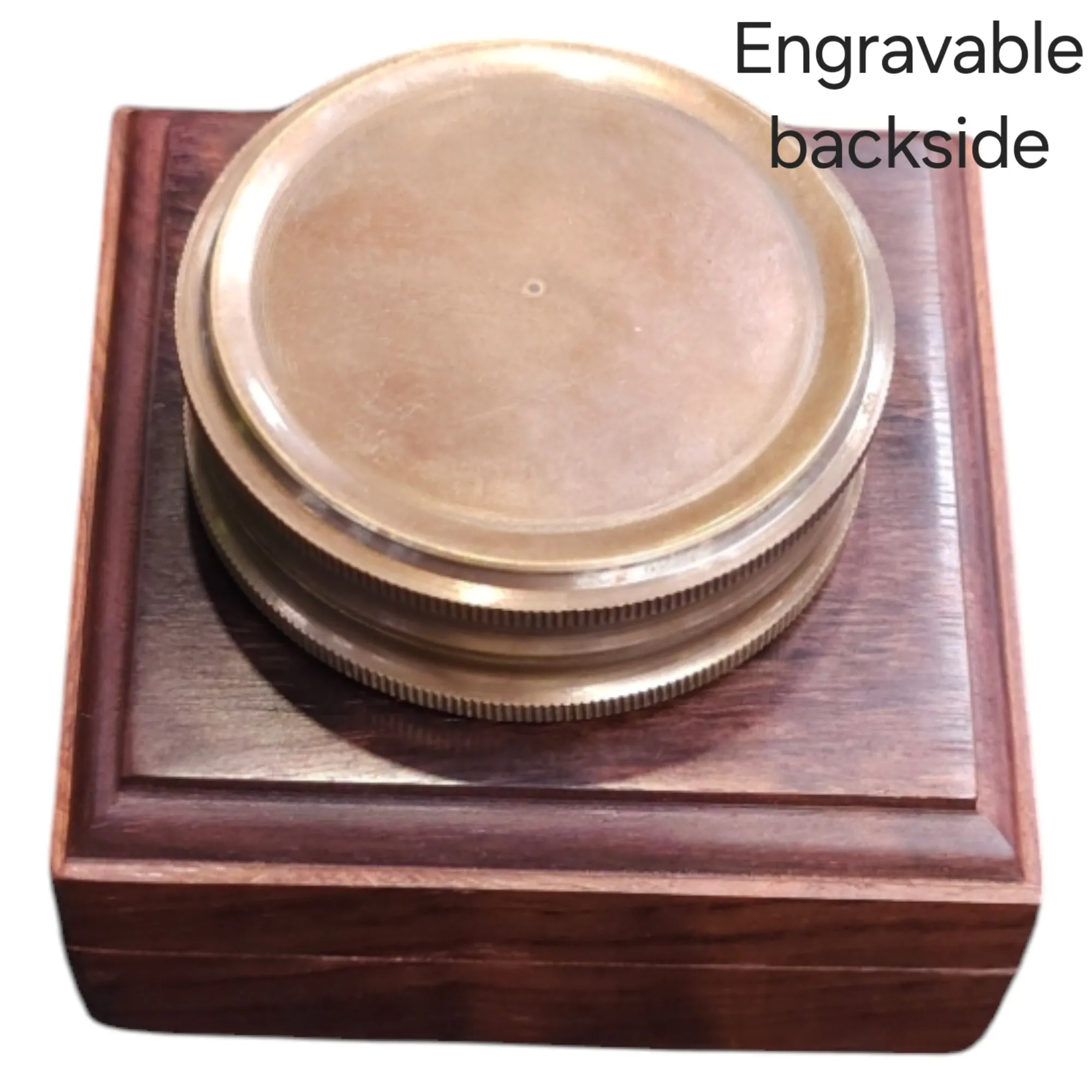 Customisable Calendar Compass with Wooden Box | Personalised Brass Gift