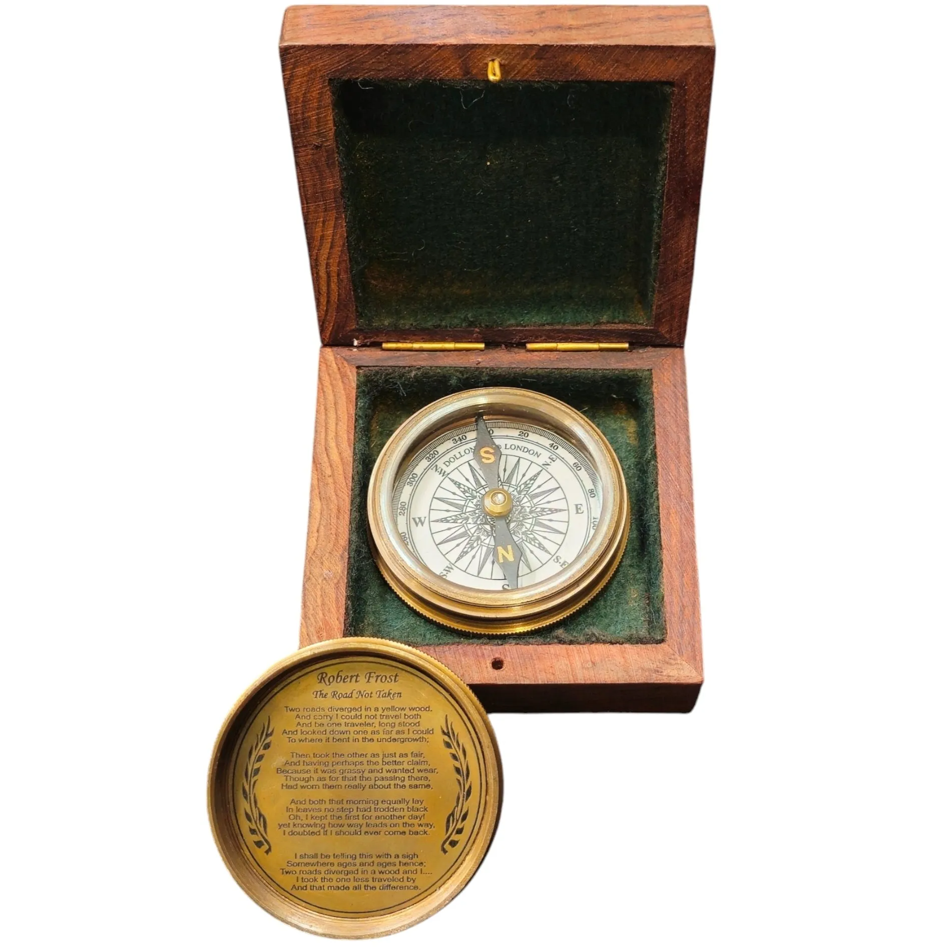 Customisable Calendar Compass with Wooden Box | Personalised Brass Gift