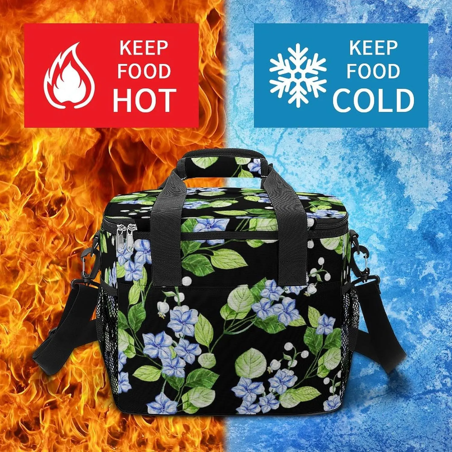 Cute Kawaii Salamander Portable 22.5L Soft Cooler Bag for Car Camping Axolotl Funny Cartoon Leakproof Ice Chest with Adjustable Strap Insulated Lunch Box for Work Hiking Picnic