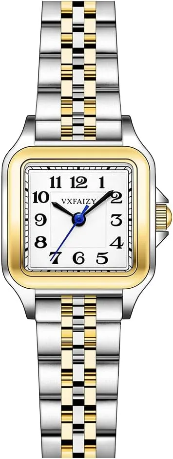 Dainty Square Watch for Women with Easy Read Arabic Numeral Ladies Dress Watches
