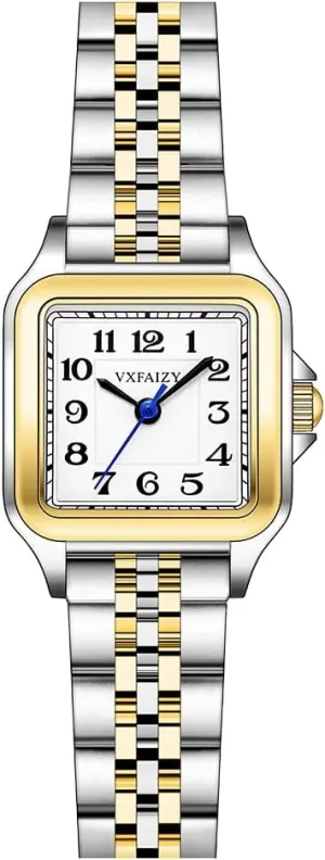 Dainty Square Watch for Women with Easy Read Arabic Numeral Ladies Dress Watches