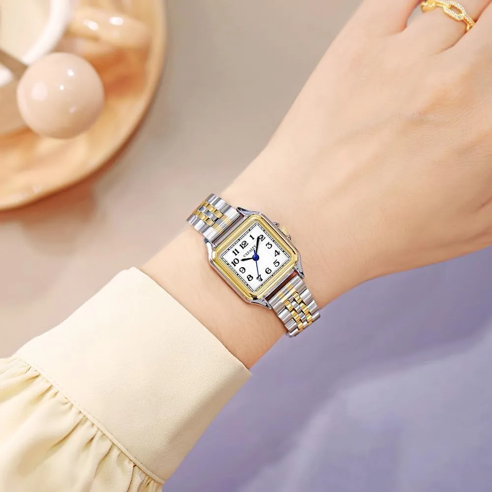 Dainty Square Watch for Women with Easy Read Arabic Numeral Ladies Dress Watches