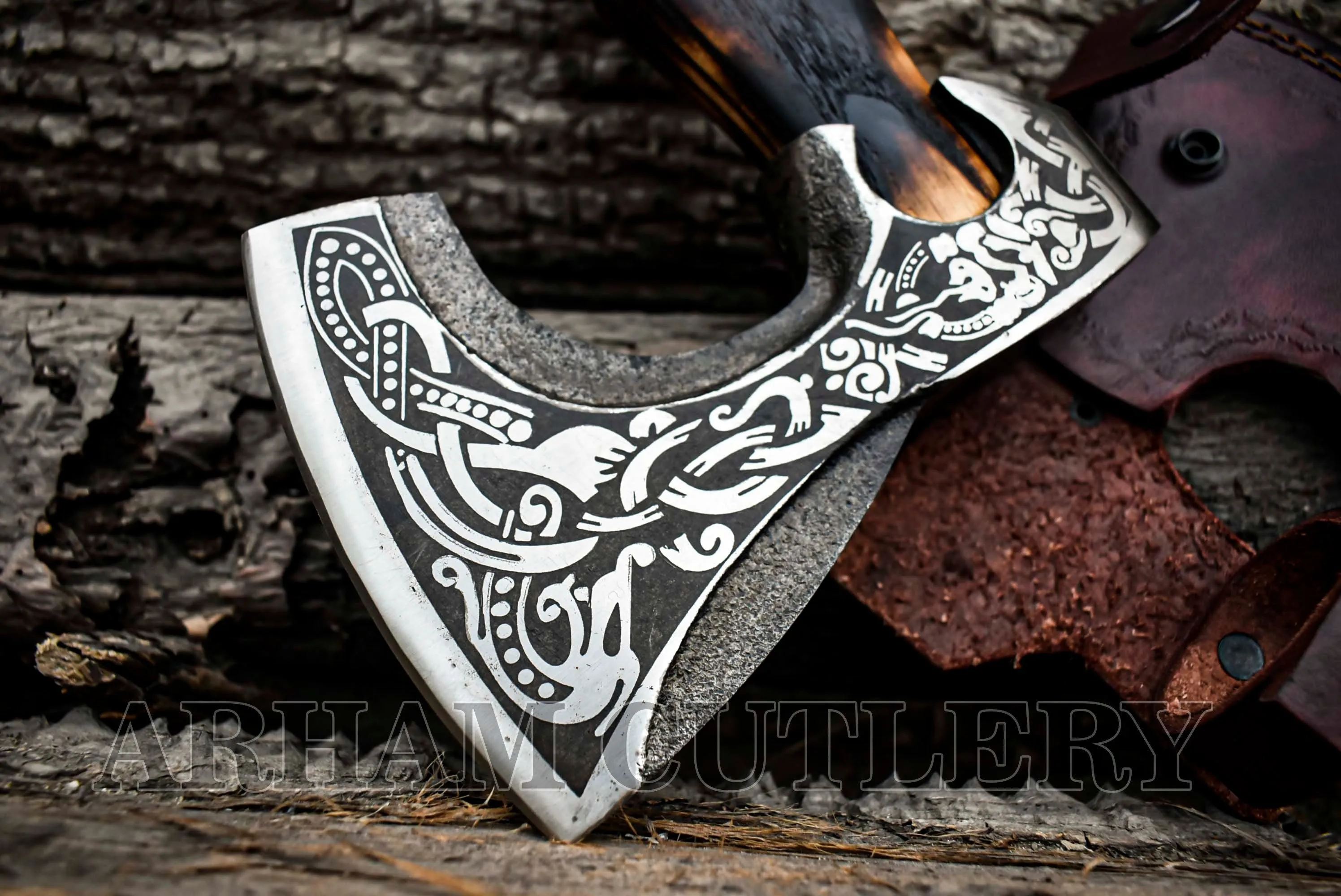 Damascus Steel Viking Battle Axe