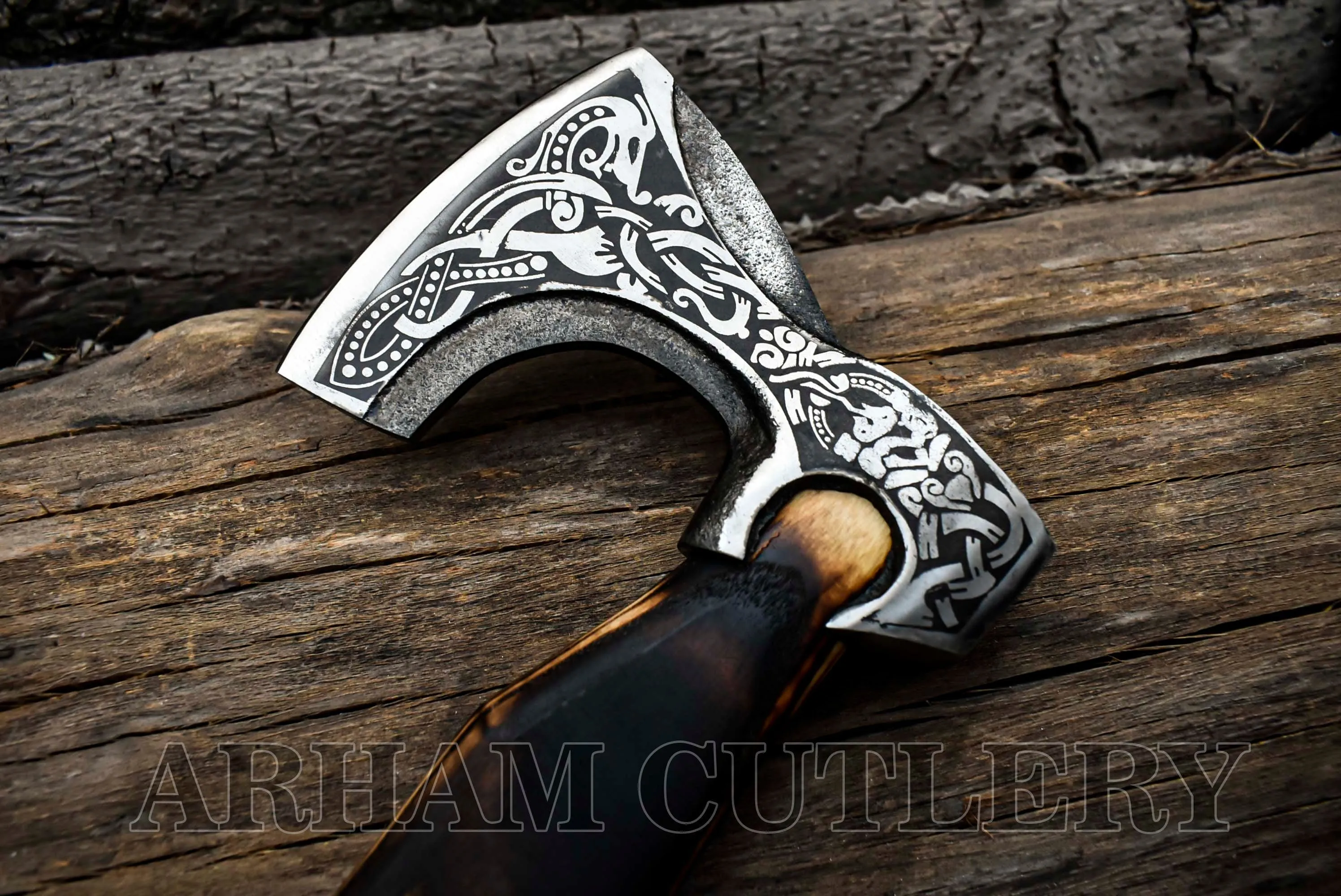 Damascus Steel Viking Battle Axe