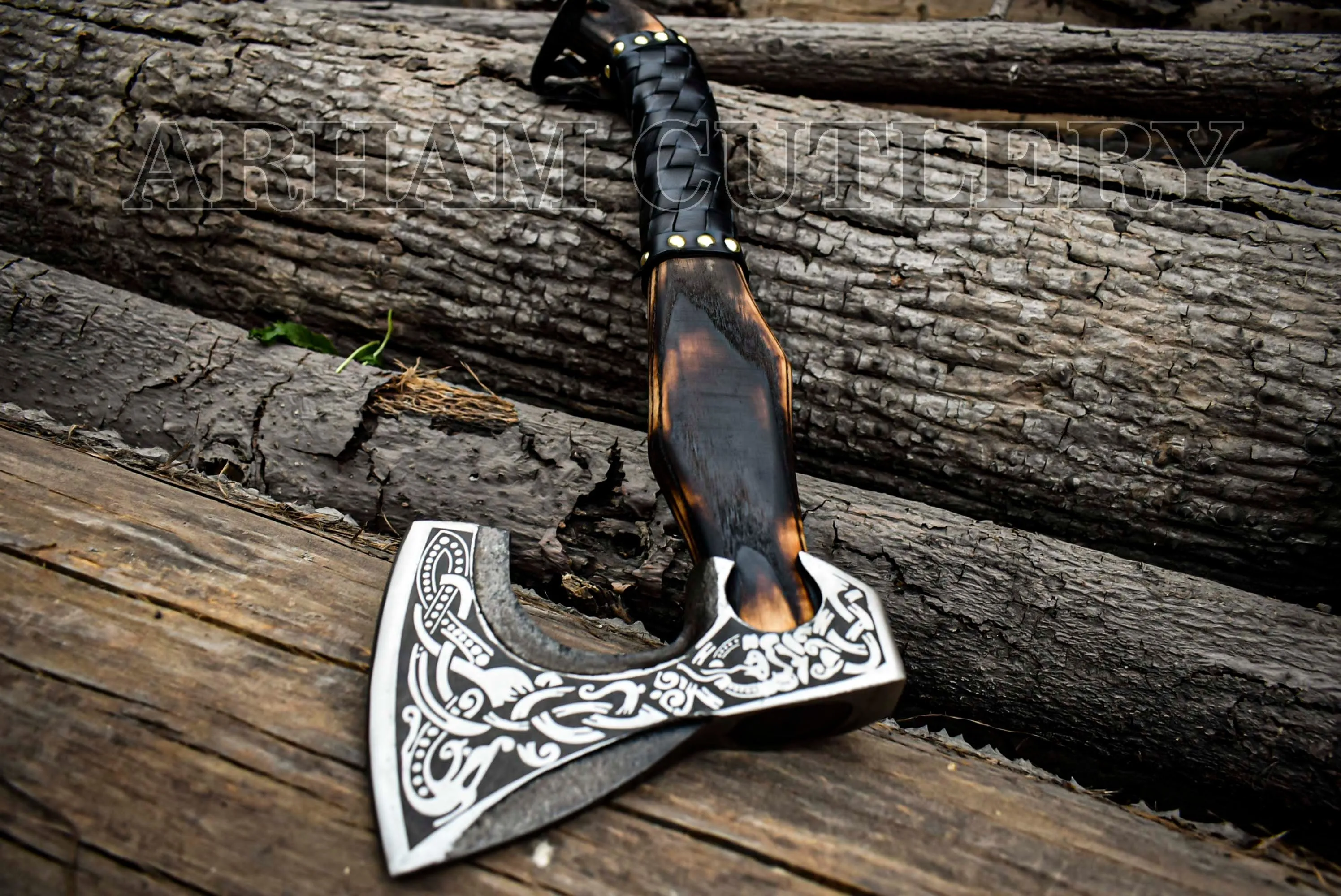 Damascus Steel Viking Battle Axe