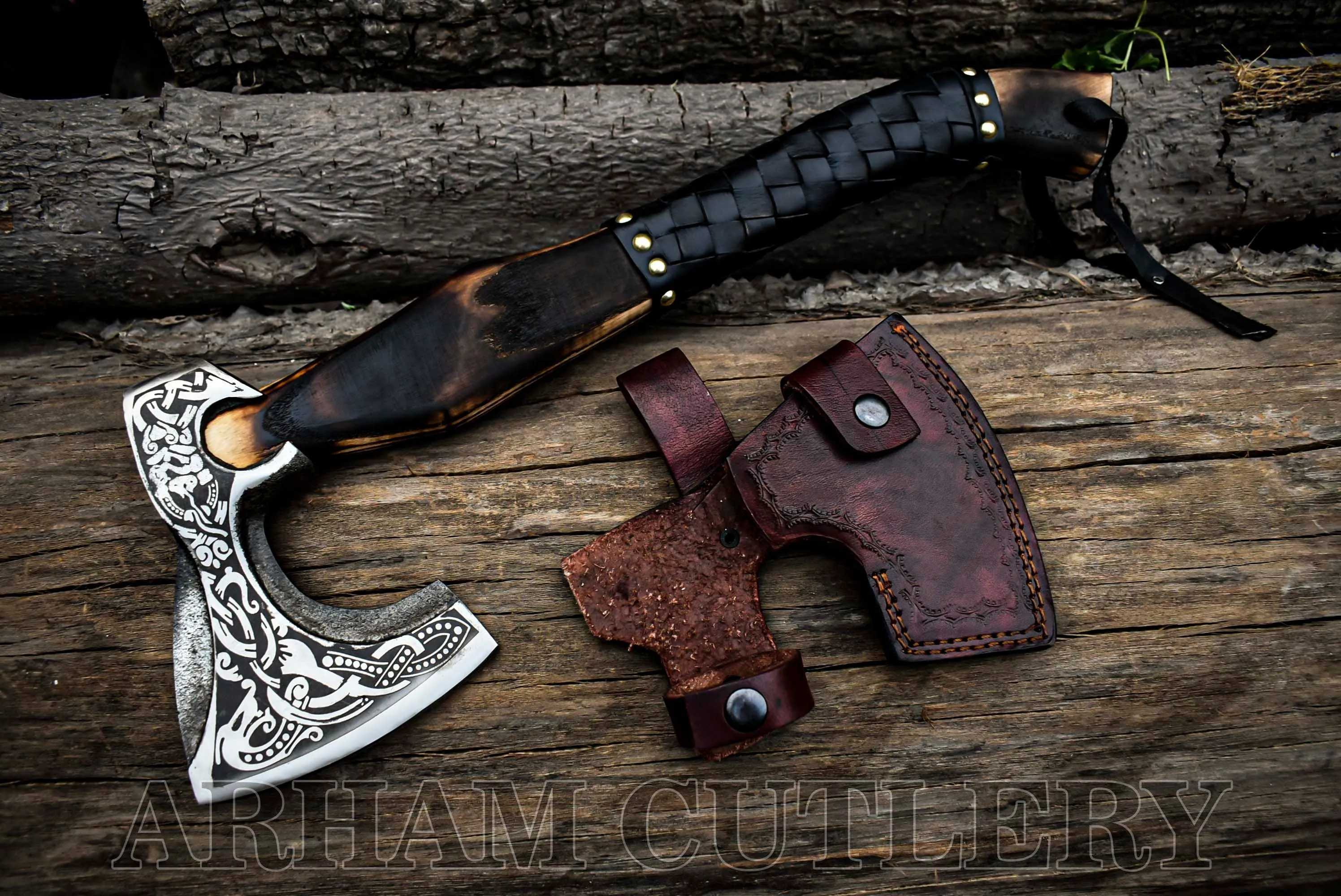 Damascus Steel Viking Battle Axe