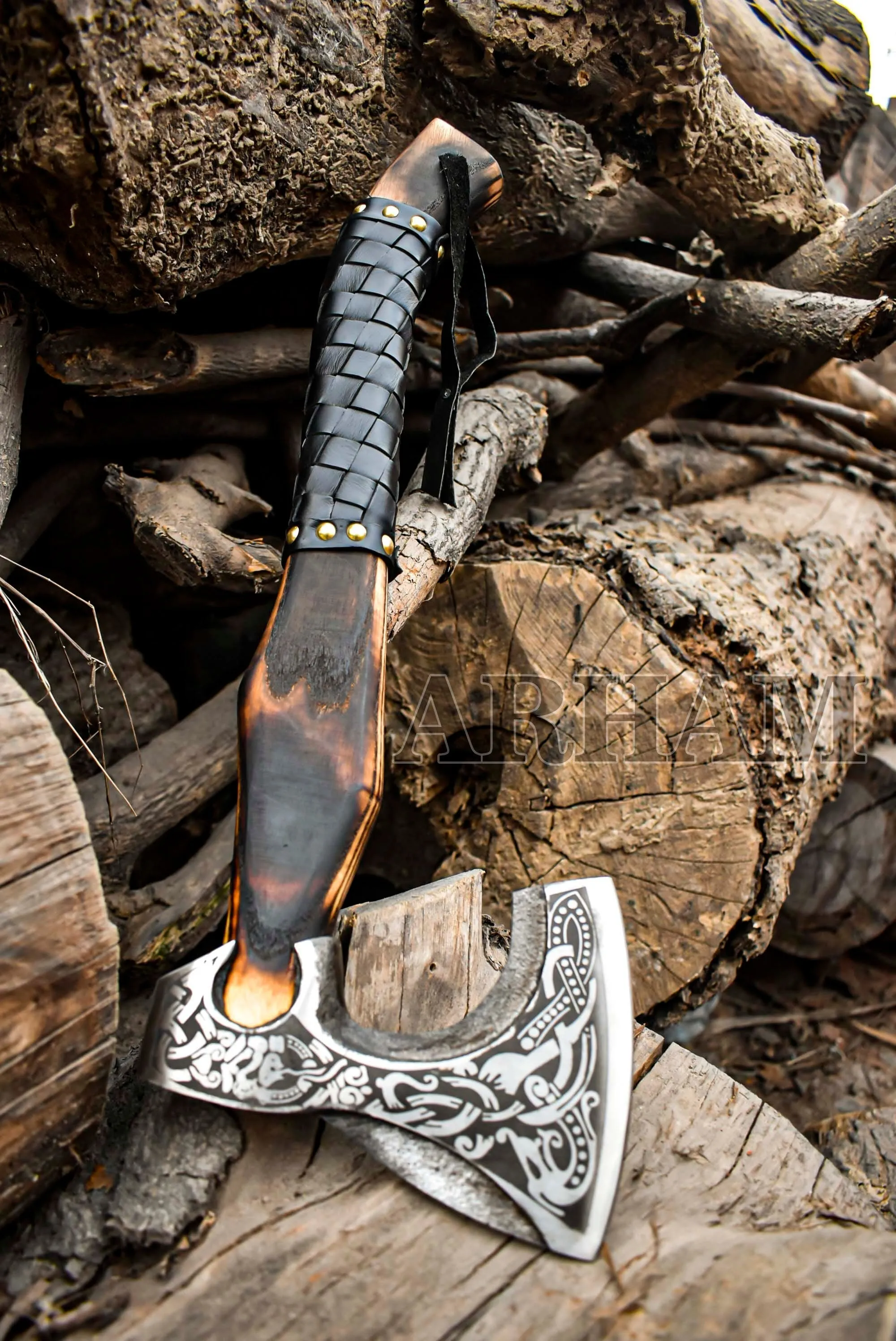 Damascus Steel Viking Battle Axe