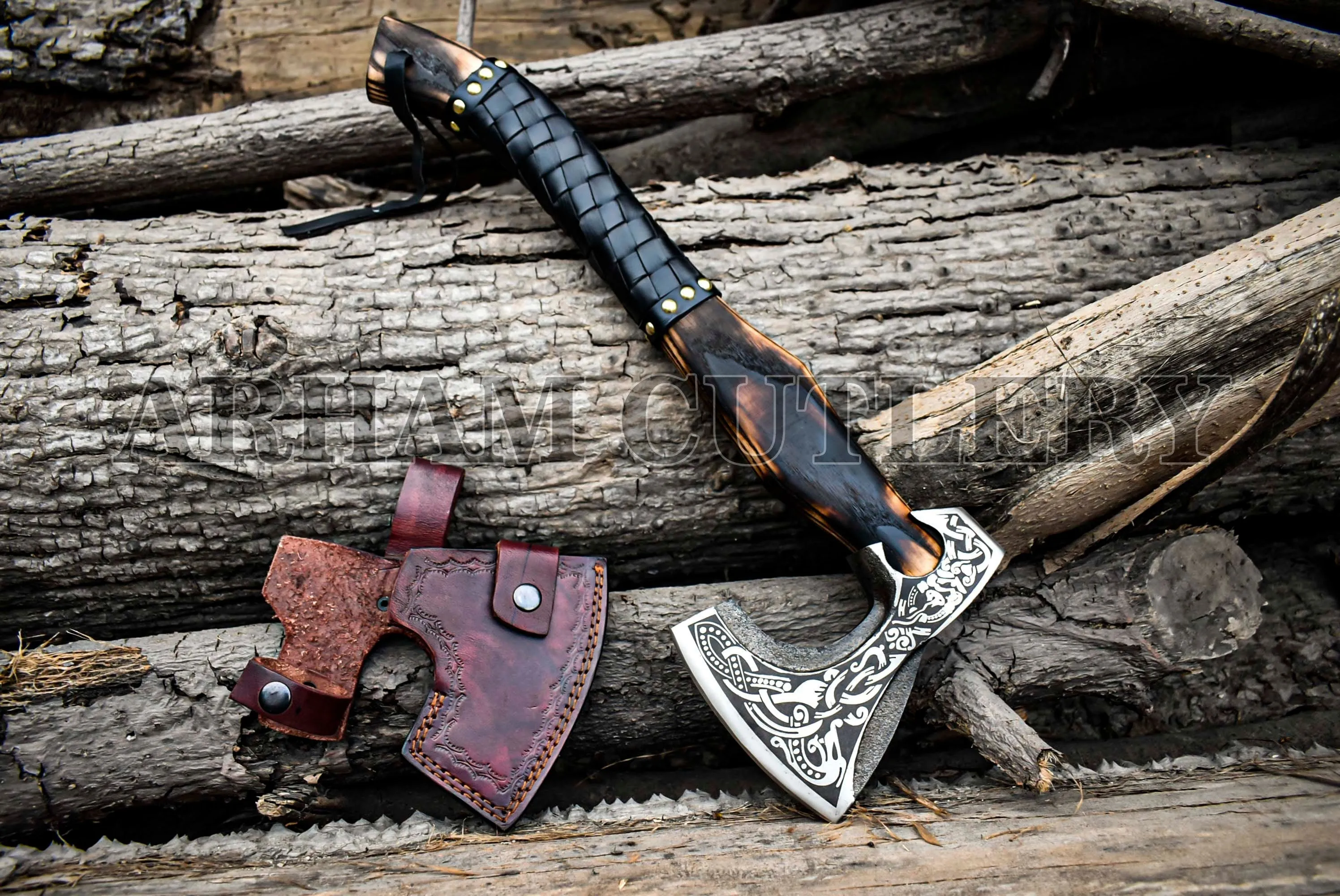 Damascus Steel Viking Battle Axe