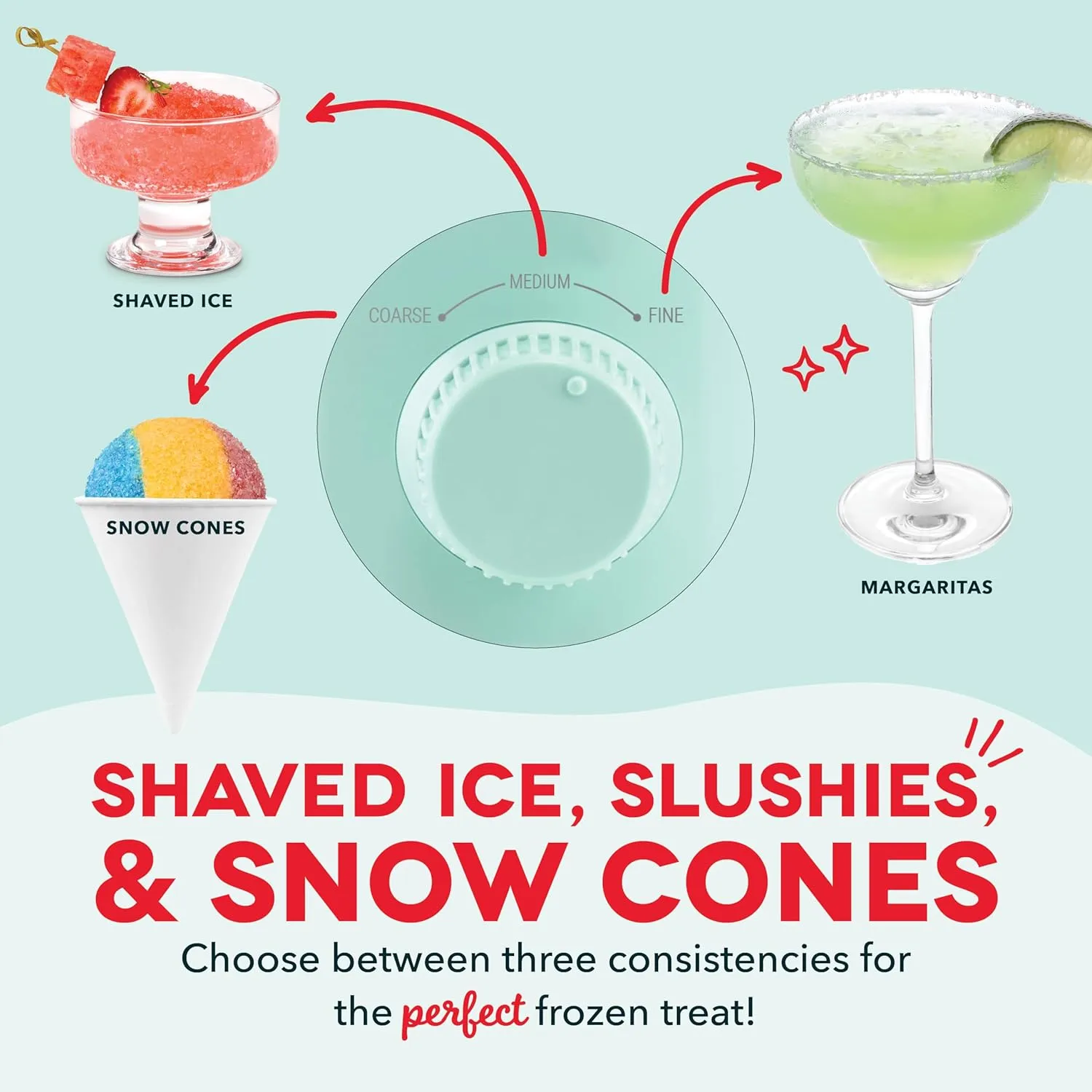 Dash Deluxe Shaved Ice & Sushy Maker with Serving Pitcher, 1L, Multi-Purpose Ice Shaver Machine for Homemade Shaved Ice, Snow Cones, Slushies, Cocktails & More - Aqua
