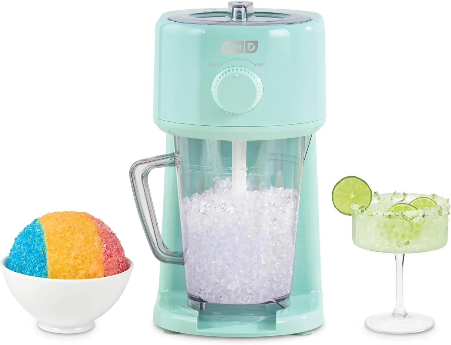 Dash Deluxe Shaved Ice & Sushy Maker with Serving Pitcher, 1L, Multi-Purpose Ice Shaver Machine for Homemade Shaved Ice, Snow Cones, Slushies, Cocktails & More - Aqua