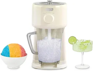 Dash Deluxe Shaved Ice & Sushy Maker with Serving Pitcher, 1L, Multi-Purpose Ice Shaver Machine for Homemade Shaved Ice, Snow Cones, Slushies, Cocktails & More - Cream