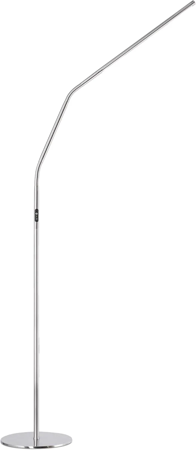 daylight Slimline 4™ LED Table Lamp in Brushed Steel - 6,000K, 3,200 Lux, 4 Brightness Levels, USB-C Charging Port, Anti-Glare Diffuser, Flexible Design, Art & Craft, Sewing, Nail Salon