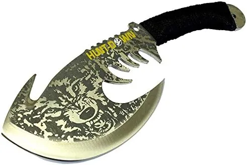 Defender Hunt-Down 11.5-inch Wolf Axe Stainless Steel Blade Collectible - Silver