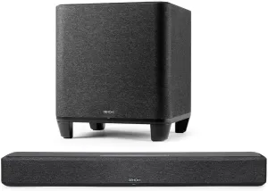 Denon Home Sound Bar 550 with Dolby Atmos and HEOS Built-in and Denon Home Wireless 8" Subwoofer with HEOS