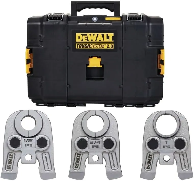 DEWALT Compact IPS Press Jaws Kit, 1/2In. - 1-1/4In., IPS Kit for Press Tool with TOUGHSYSTEM 2.0 BOX (DCE212K)