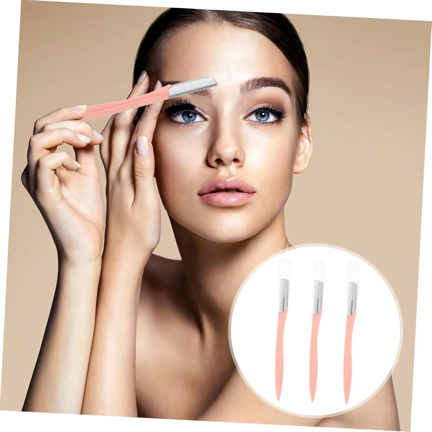 Didiseaon 3sets Facial Razor for Women Eyebrow Grooming Kit Stainless Steel Eyebrow Trimmer Easy to Use Compact for Travel 3pcs*3