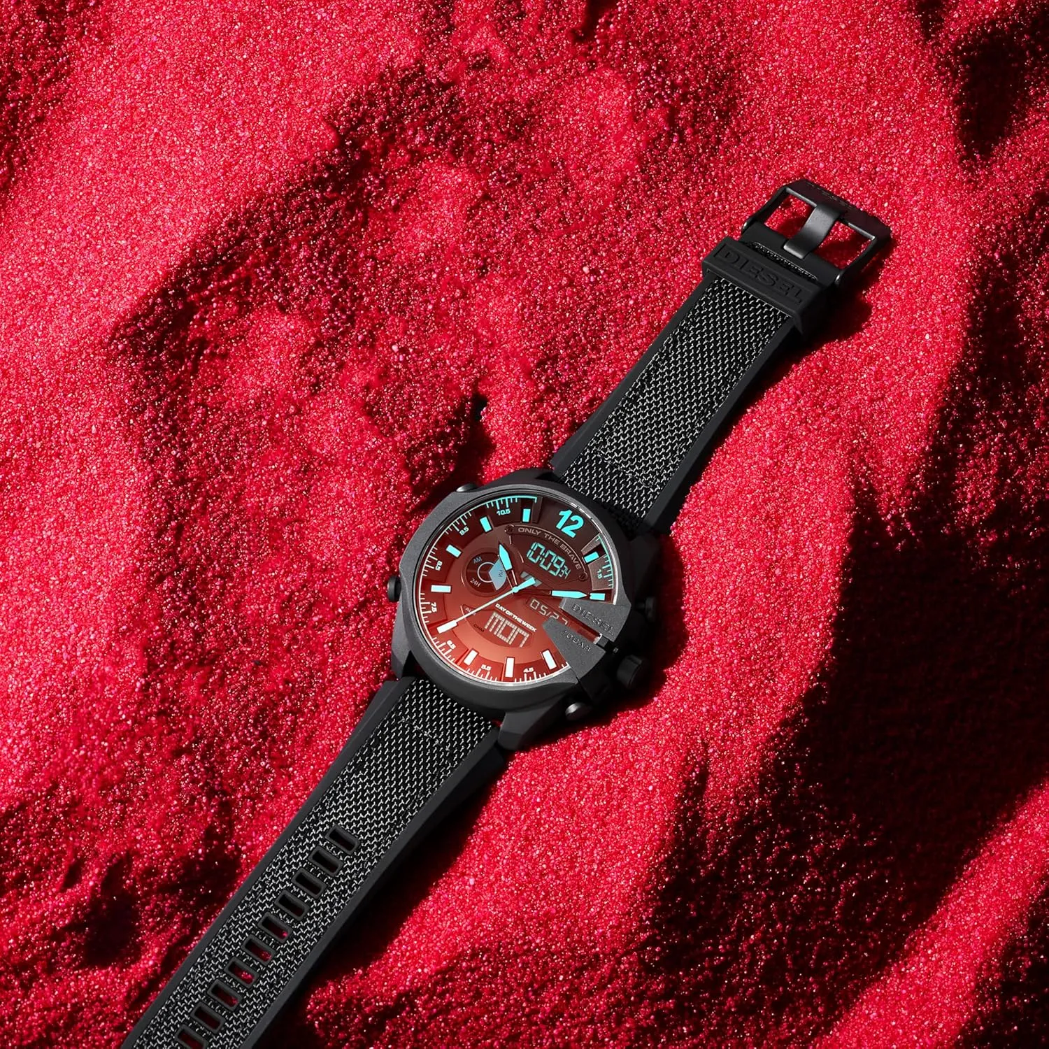 Diesel Mega Chief Stainless Steel Men's Watch with Analog or Digital Movement