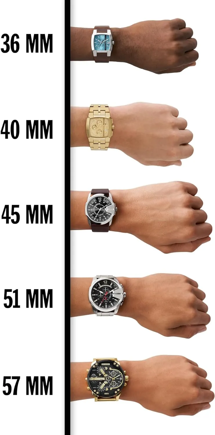Diesel Mega Chief Stainless Steel Men's Watch with Analog or Digital Movement
