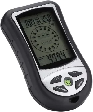 Digital Compass, Multi Function Altimeter BarometerPortable Compass Weather Forecast for Outdoor Hiking Sport with Rope