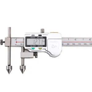 Digital Offset Centerline Caliper Hole Distance Vernier Ruler Cone Probe Hole Center Distance Ruler Measuring Tool Stainless Steel Inch/MM (10-300mm)