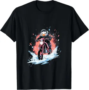 Dirt Bike Penguin Ice Racer Motorcycle Ice Racing T-Shirt