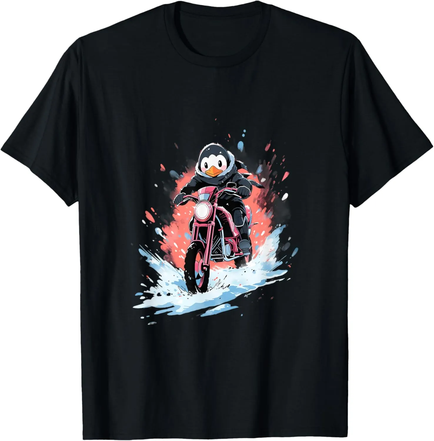 Dirt Bike Penguin Ice Racer Motorcycle Ice Racing T-Shirt